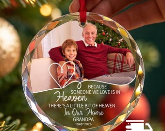 Memorial Photo Ornament, In Loving Memory Ornament, Loss Family Ornament, Consolation Ornament, Acrylic Ornament, Picture Ornament Gift