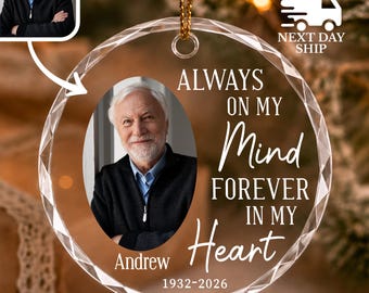 Acrylic Bereavement Ornament,  Memorial Photo Ornaments, Personalized Picture Ornament, Loss Ornament, Loss of Mom Dad Grandma Grandpa Gift