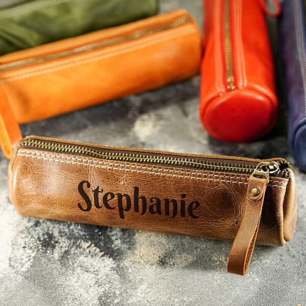 Leather Pencil Pouch Etsy