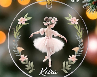 Personalized Ballerina Christmas Decoration, Custom Name Ballet Girl Gift, Dance Recital Keepsake, Ballet Dancer Holiday Ornament 2026