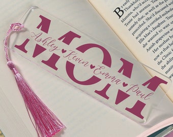 Mothers Day Bookmark, Custom Acrylic Bookmark, Reading Accessory for Mom, Bookmark with Tassel, Colorful Bookmark For Her, Gift for Her