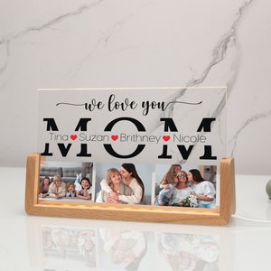 Personalized Mom Light Frame, Custom Acrylic Led Light for Mom, Mothers Day Gifts, Family Photo ...