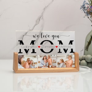 Personalized Mom Light Frame, Custom Acrylic Led Light for Mom, Mothers Day Gifts, Family Photo ...