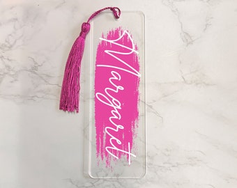 Customized Reader Gift, Personalized Acrylic Bookmarks, Custom Name Bookmarks with Tassel, Mothers Day Bookmark Gift, Unique Book Lover Gift