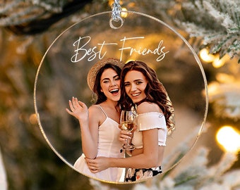 Custom Photo Ornament For Friends, Friendship Ornament, Christmas Gift, Gift For Friends, Christmas Keepsake, Gift For Her, Besties Ornament