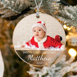 Baby First Christmas Ornament, Custom Baby Picture Ornament, Christmas Gift, Christmas Keepsake, Birthday Ornament, Newborn Christmas
