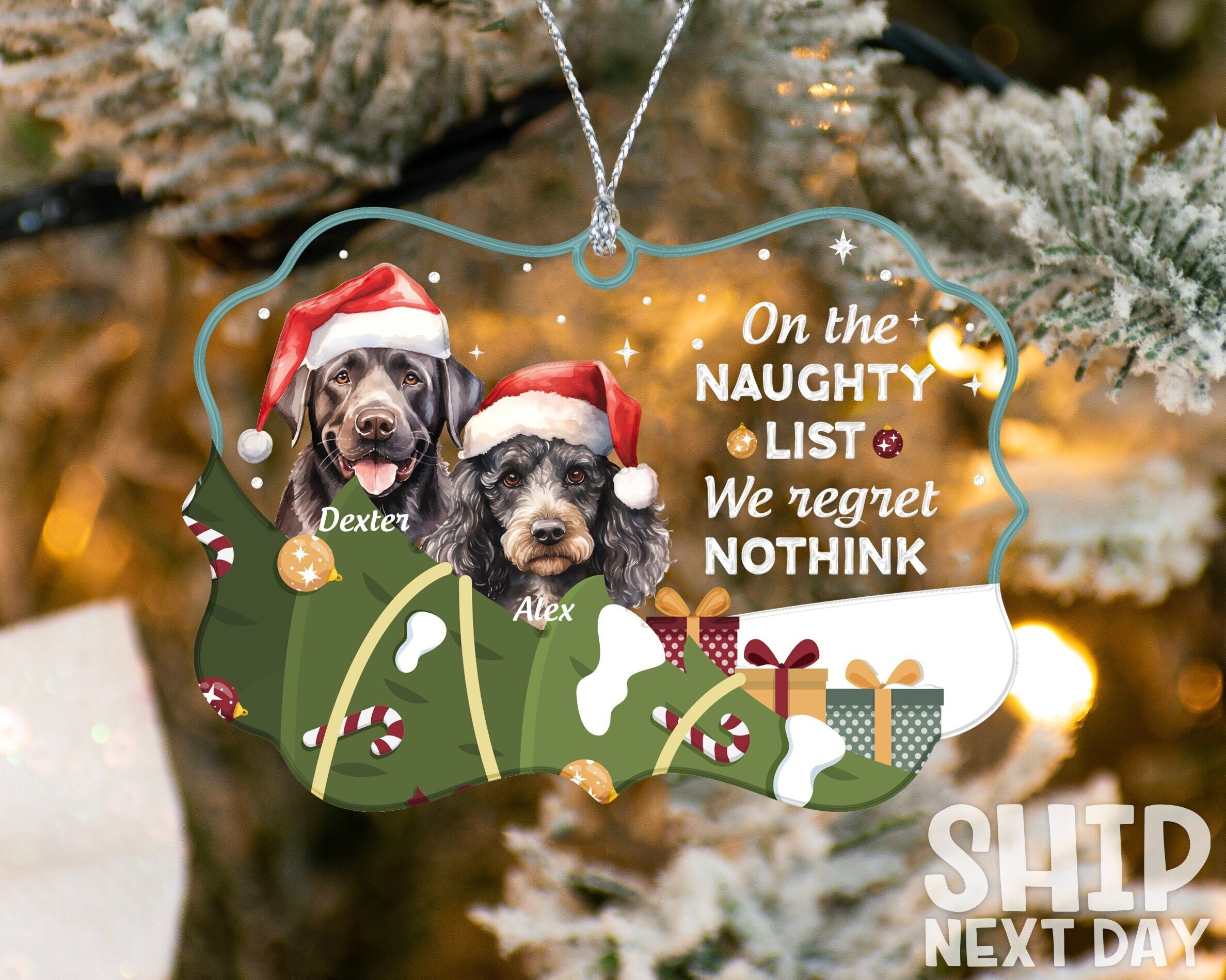 Personalized Dog Ornament, Pet Memorial Ornament, Christmas Ornaments, Dog Mom Gifts, Christmas Tree Decoration, Dog Picture Ornament
