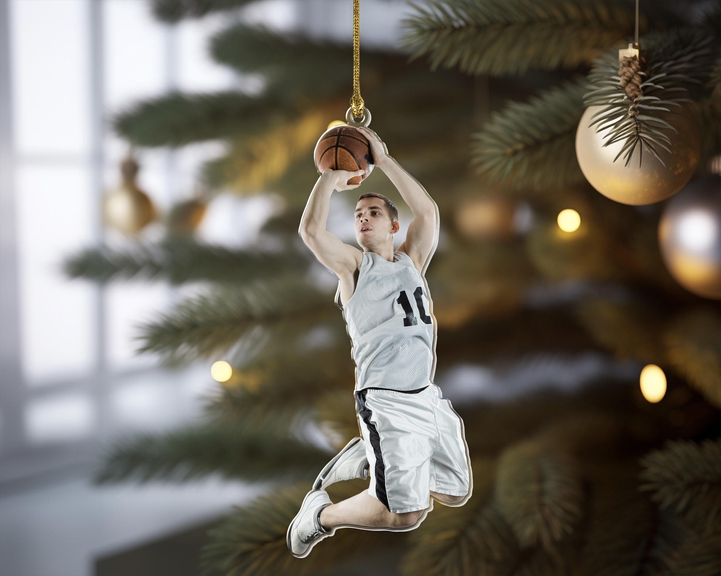 Custom Basketball Ornament, Sports Ornament, Basketball Photo Ornament, Sports Team Ornament Basketball Players Ornament, Photo Ornament