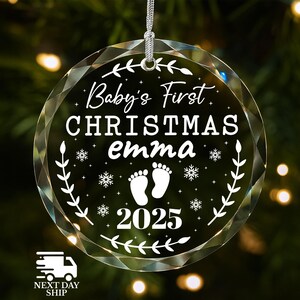 Baby's First Christmas Gift, Baby Name Ornament, Cute Baby Feet Ornament, Custom Newborn Name Keepsake, 2026 Baby Nursery Decor Ornament bild 11