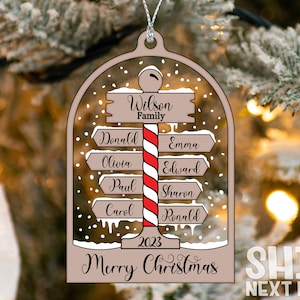 North Pole Ornament, Family Name Ornament, Christmas Gifts, Personalized Acrylic Ornament, Christmas Keepsake, Family Reunion 2023 Ornament