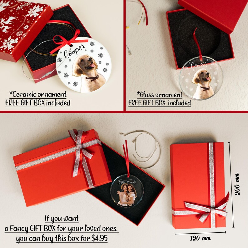 a picture of a dog in a gift box
