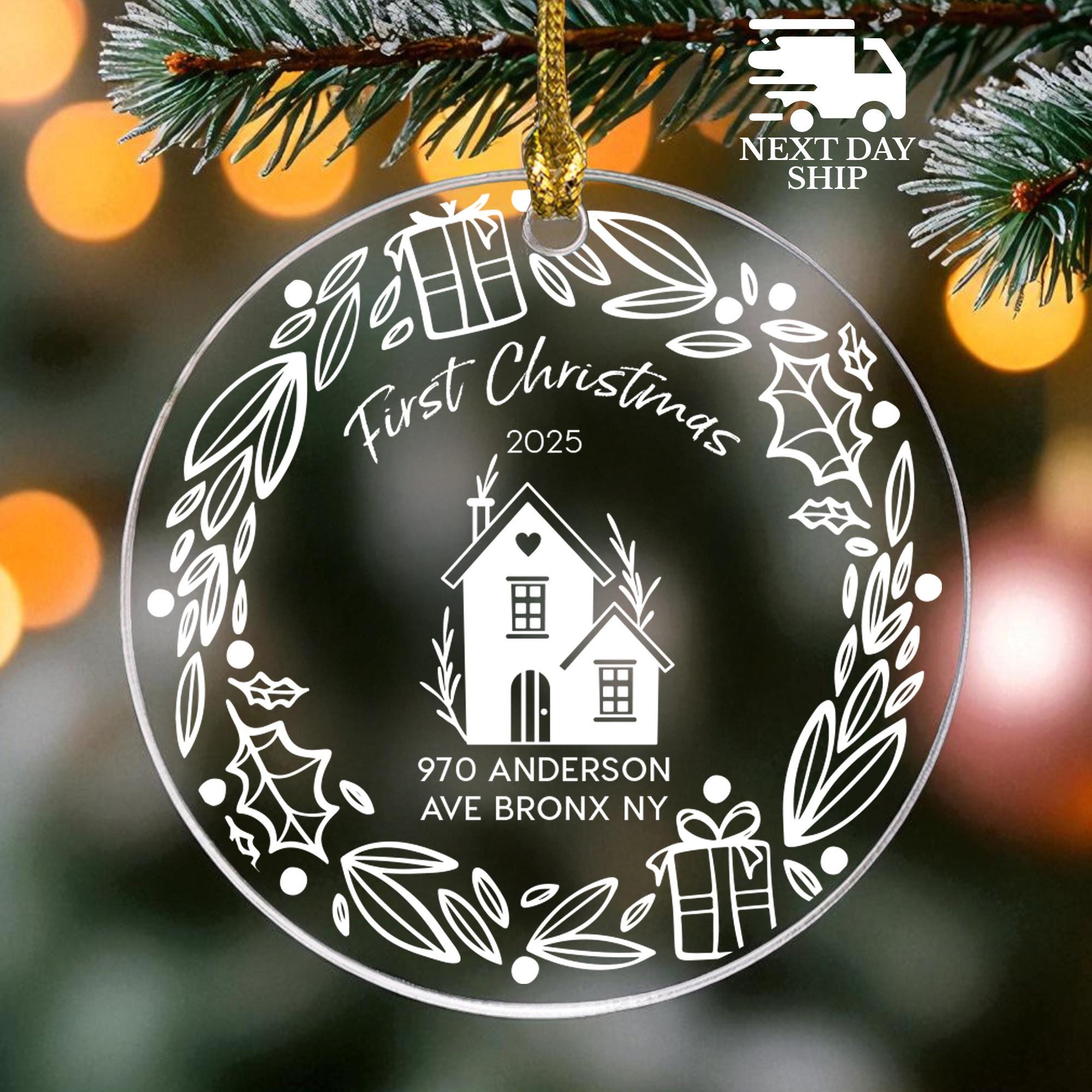 First Christmas Ornament,  Custom Address Ornament, New Home Ornament, Christmas Gifts, Family Reunion Ornament, Christmas Family Keepsake