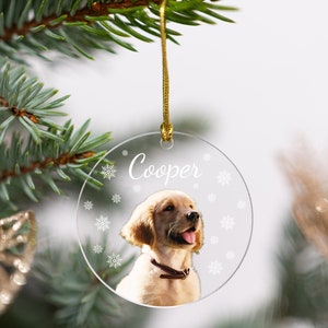 Personalized Puppy Picture Ornament, Custom Dog Ornament, Christmas Gifts, Gift For Dog Owners, Gift For Pet Lovers, Christmas Ornament image 3