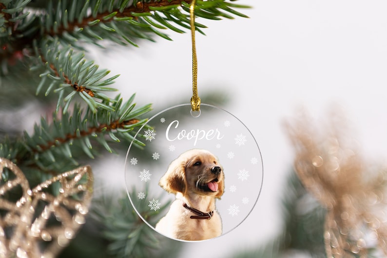 Personalized Puppy Picture Ornament, Custom Dog Ornament, Christmas Gifts, Gift For Dog Owners, Gift For Pet Lovers, Christmas Ornament image 3