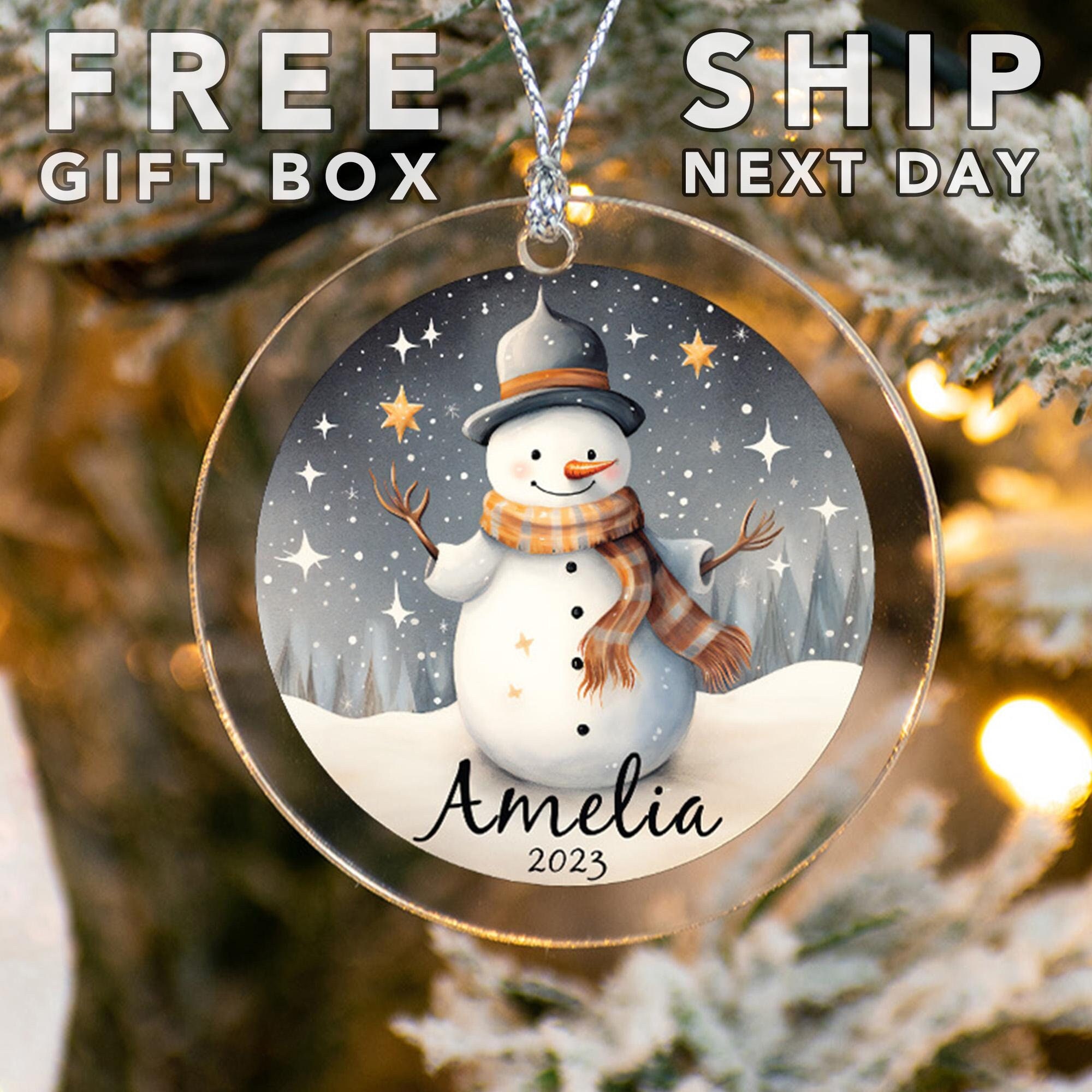 Custom Snowman Ornament, Personalized Name Ornament, Christmas Gifts, Christmas Decoration, Christmas Tree Decor, Cute Christmas Keepsake