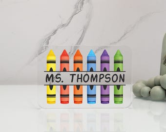 Kindergarten Teacher Name Sign, Custom Name Acrylic Desk Plaque, Personalized Gift For Teacher, Teachers Day Gift, Gift From Student