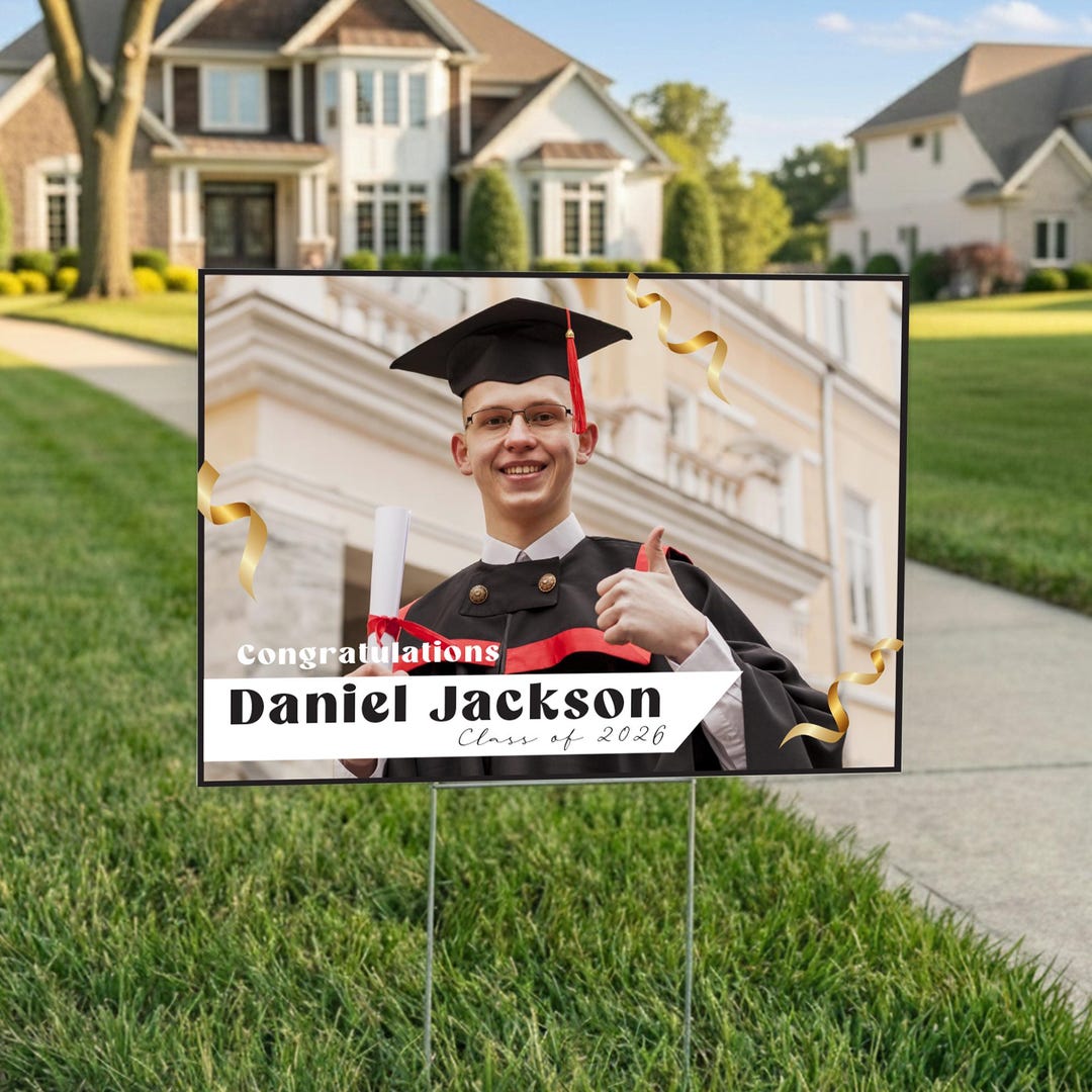 Personalized Graduation Congratulation Yard Sign, Proud Parents Grad ...