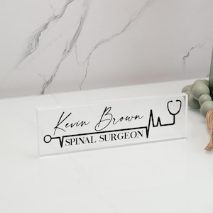 Personalized Desk Name Plate for Doctors, Custom Name Sign, Acrylic Desk Name, Customized Desk Name, Executive Acrylic Desk Name Plate
