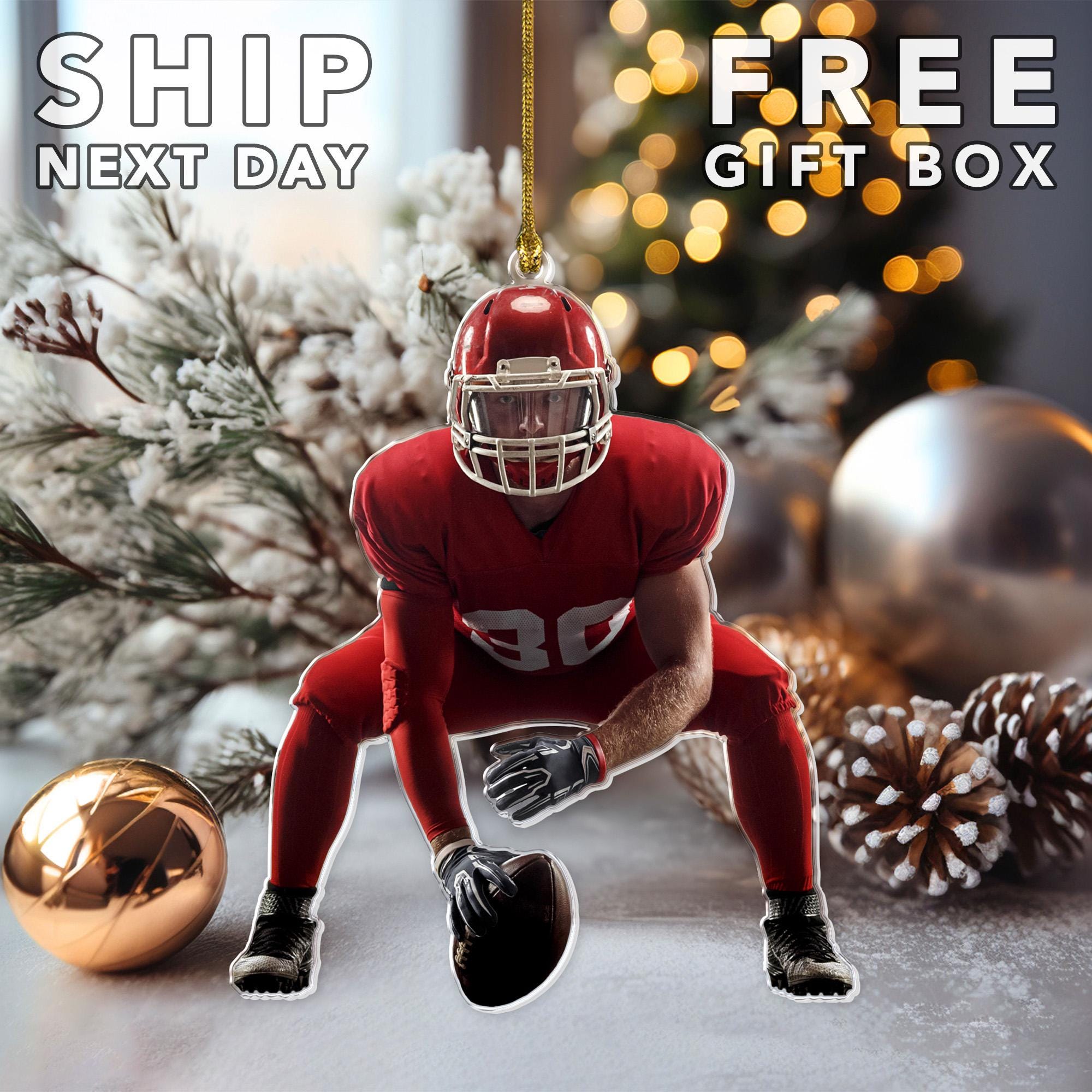 Personalized American Football Ornament, Sports Ornament, Lacrosse Ornament, Lacrosse Players Ornament, Photo Ornament, Sports Team Ornament