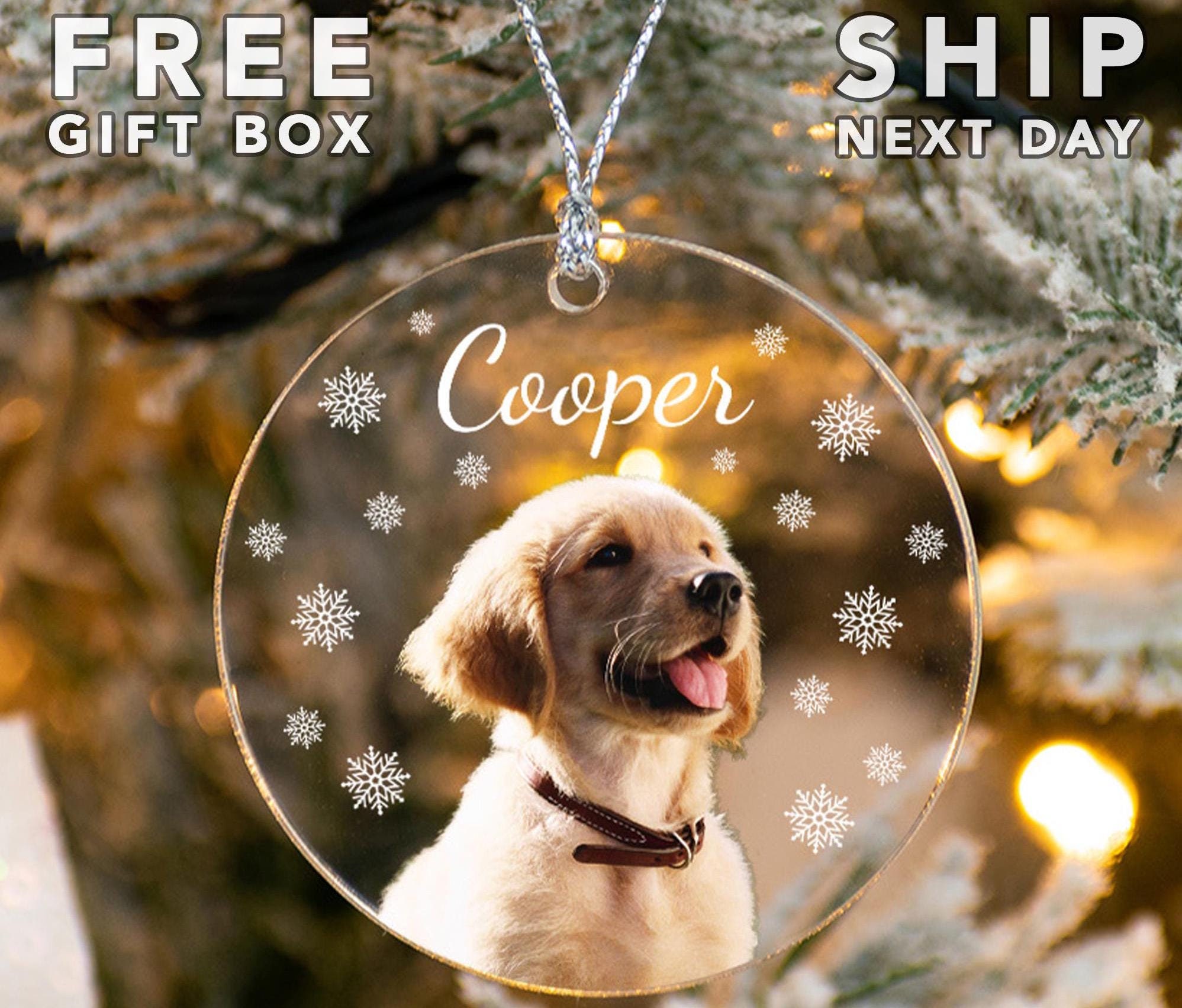 Personalized Puppy Picture Ornament, Custom Memorial Dog Ornament, Gift For Dog Owners, Gift For Pet Lovers, In Loving Memory Pet Ornament