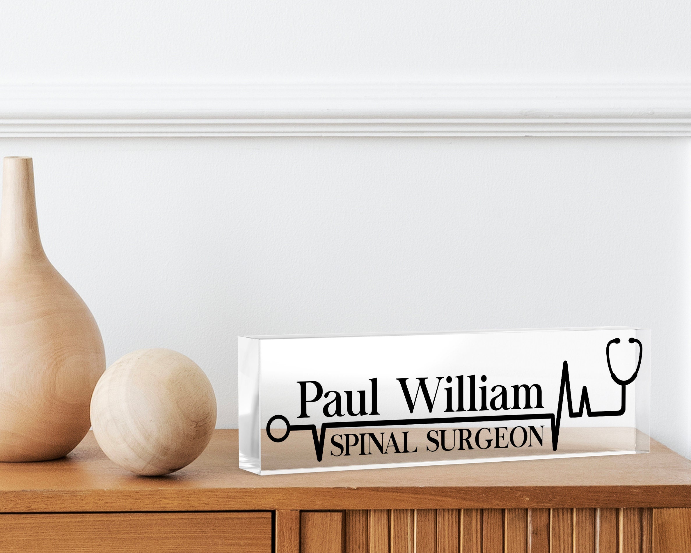 Personalized Desk Name Plate for Doctors Custom Name Sign Etsy