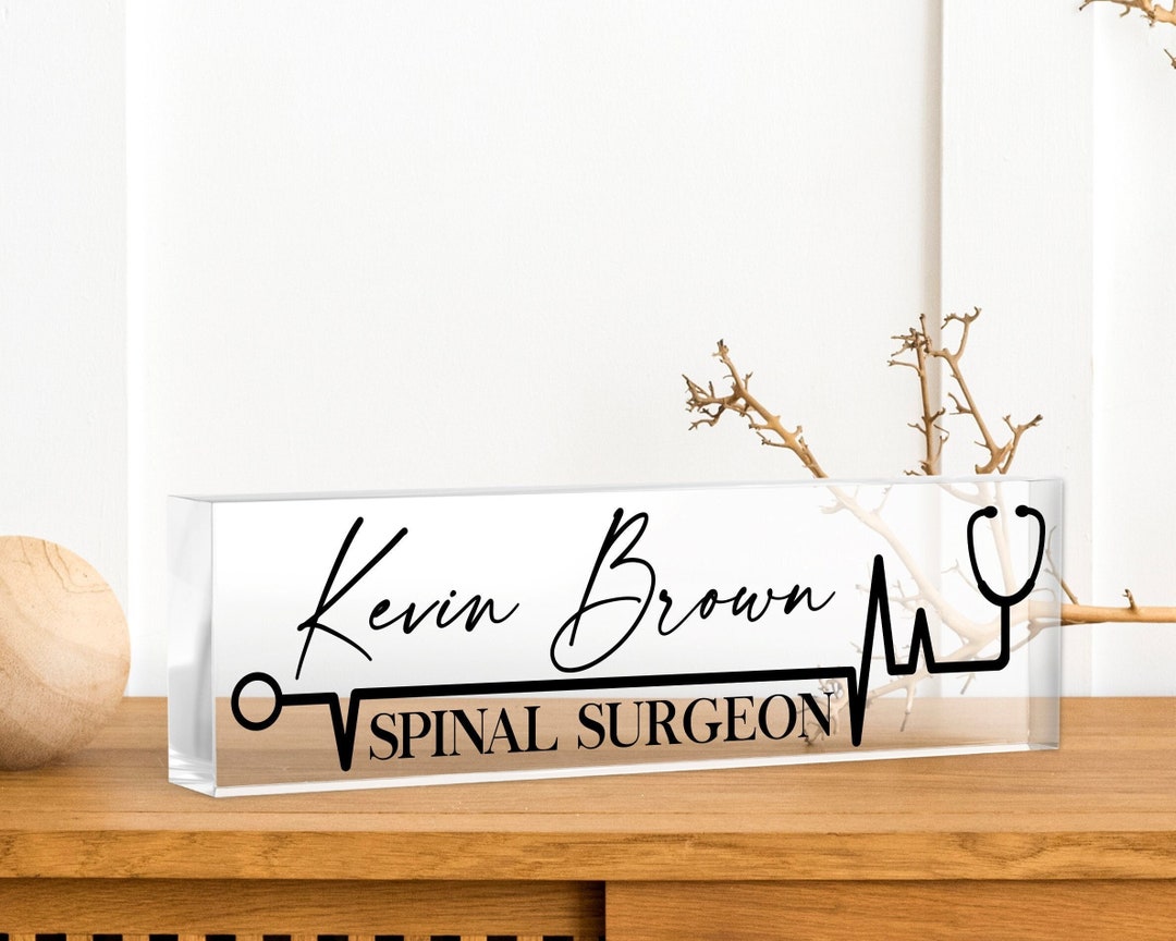 Personalized Desk Name Plate for Doctors Custom Name Sign Etsy