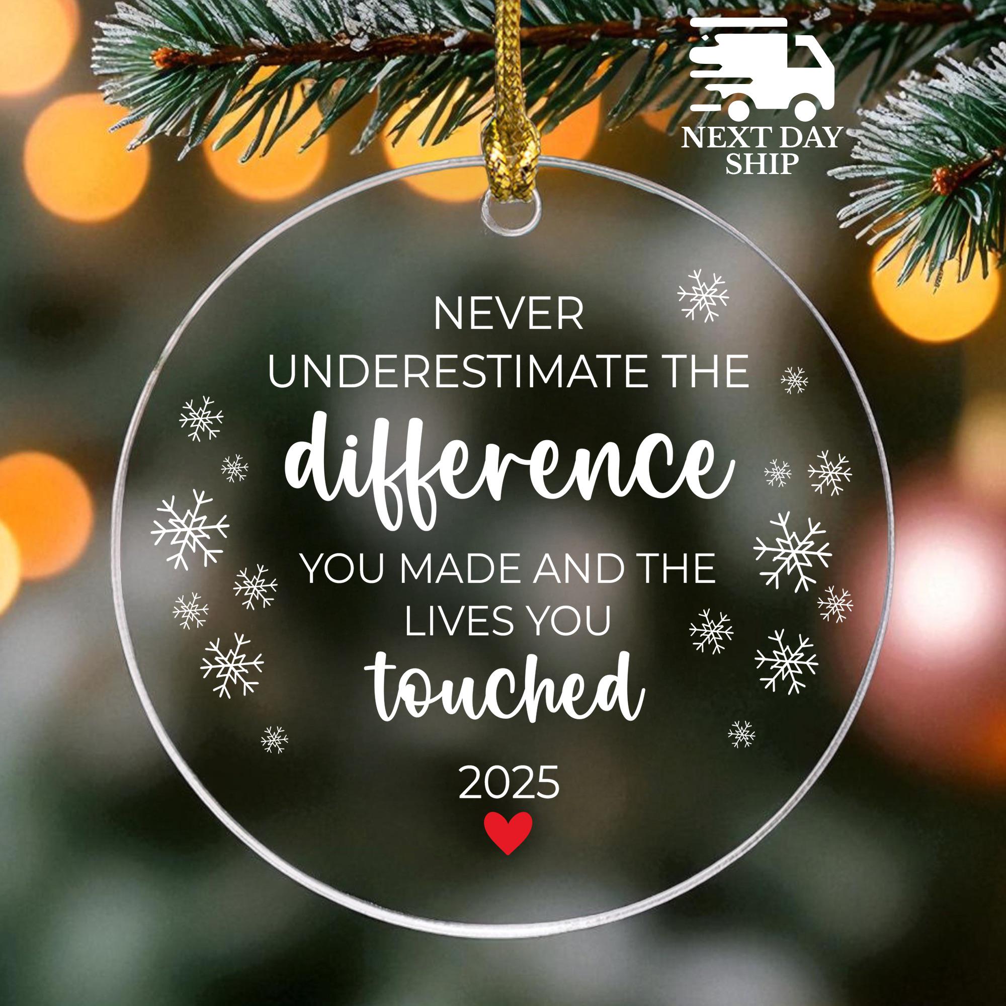 Christmas Appreciation Ornament, Difference Maker Ornament, Thank You Ornament, Christmas Gift for Loved One, Social Worker Ornament