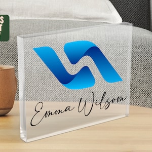 Desk Name Plate, Custom Name Sign, Personalized Acrylic Desk Name, Customized Desk Name Stand, Executive Personalized Desk Name Plate Stand