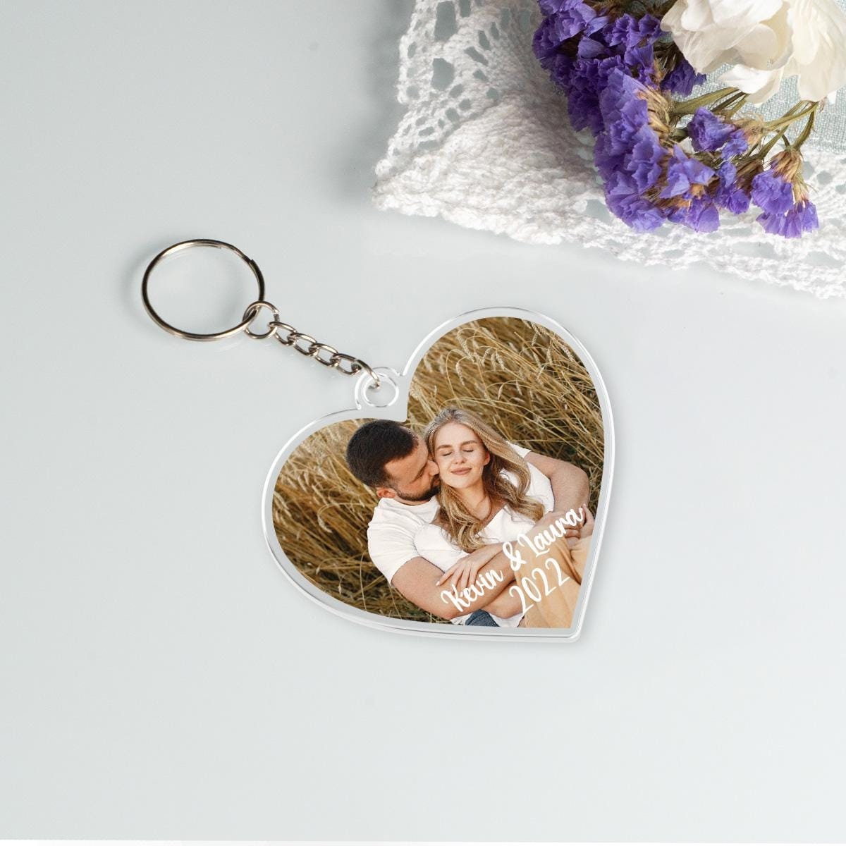 Reading Girls Sitting On Books Personalized Acrylic Keychain - Gift Fo - TrendingCustom