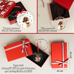 a picture of a dog in a gift box