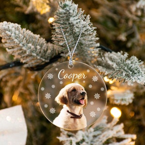 Personalized Puppy Picture Ornament, Custom Dog Ornament, Christmas Gifts, Gift For Dog Owners, Gift For Pet Lovers, Christmas Ornament Frosted