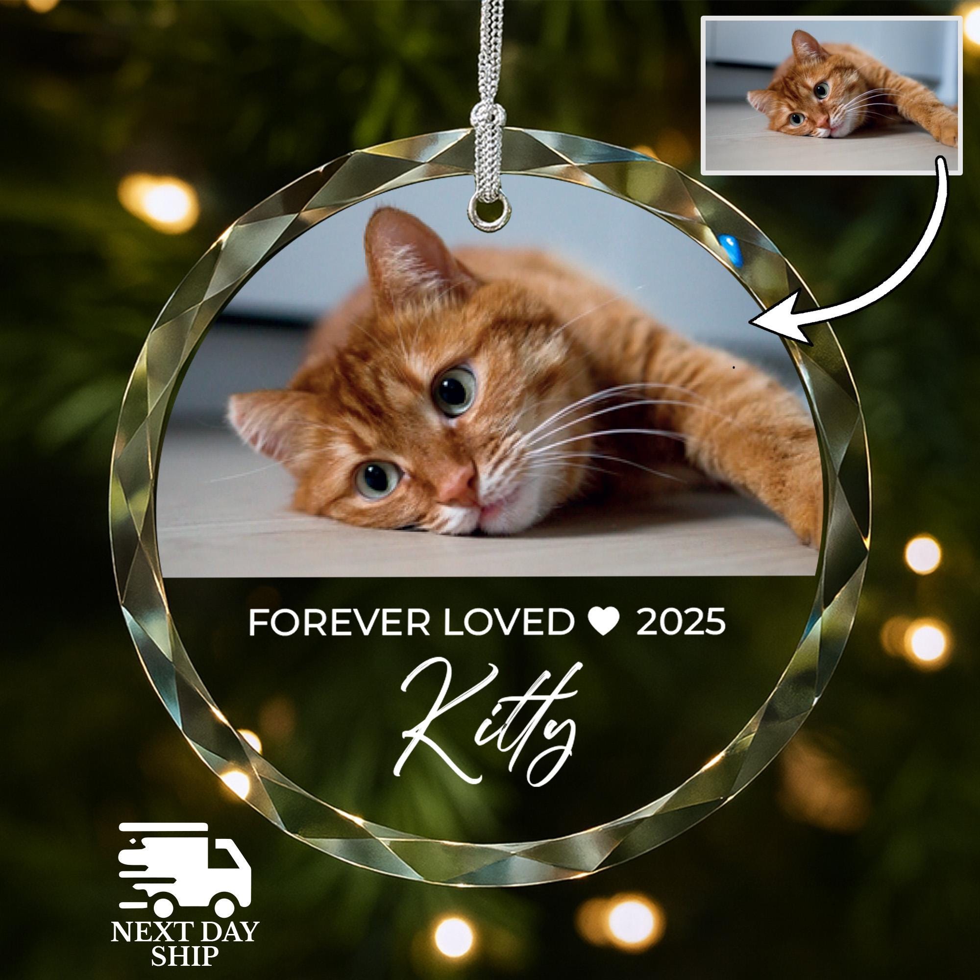 Pet Memorial Ornament, Custom Dog Picture Ornament, Forever Loved Ornament, Pet Loss Ornament, Cat Owner Ornament, Dog Keepsake Ornament