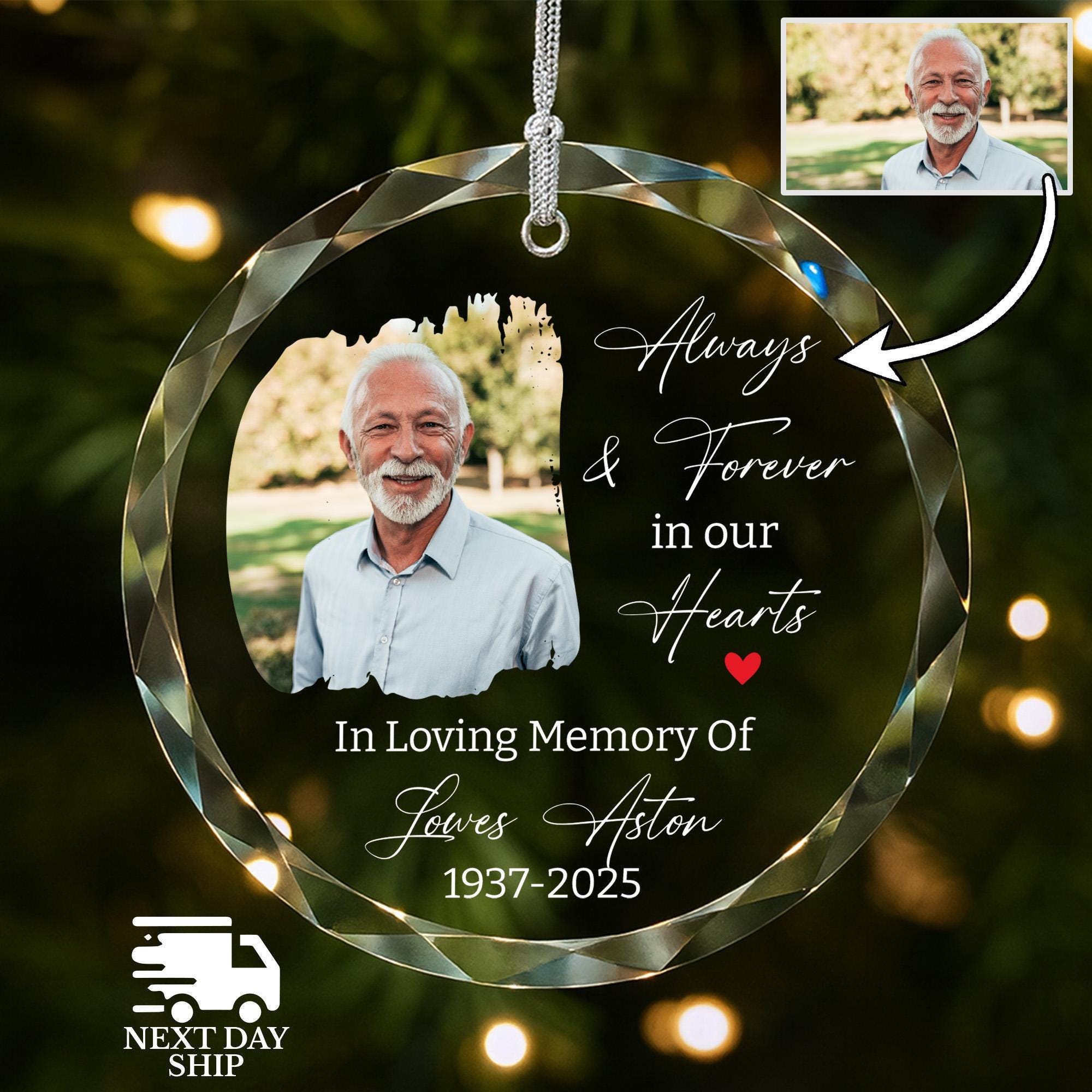 Custom memorial Ornament, Personalized Ornament, Consolation Ornament, Funeral Ornament, Memory Keepsake Ornament, Mom Loss Ornament