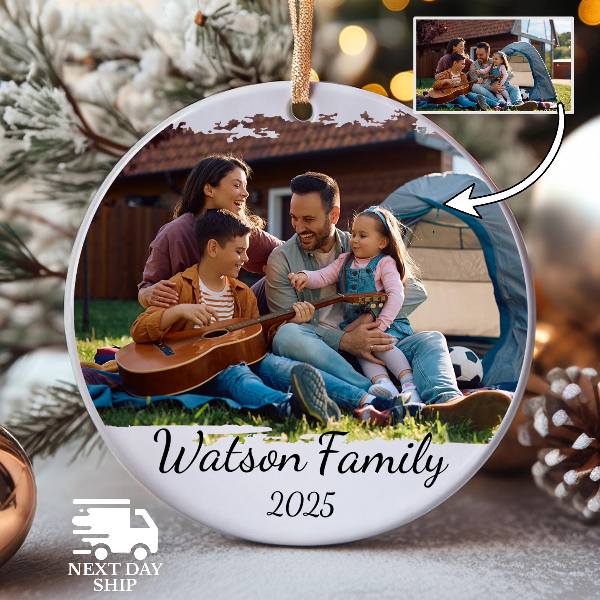 Custom Family Photo Ornament, Family Picture Ornament, Ceramic Ornament, Family Keepsake, Holiday Ornament, Family Memorial Gifts