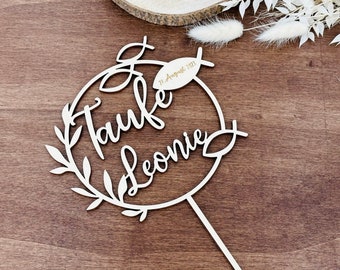 Cake Topper Baptism Cake Topper with Name Decoration
