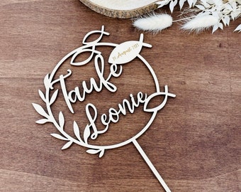 Cake topper Taufe Tortenaufstecker mit Namen Deko