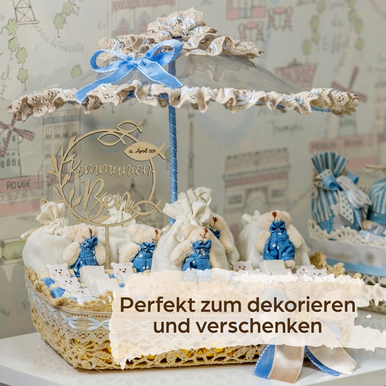 Cake Topper Kommunion, Konfirmation, Firmung Tortenaufstecker mit Namen Bild 9