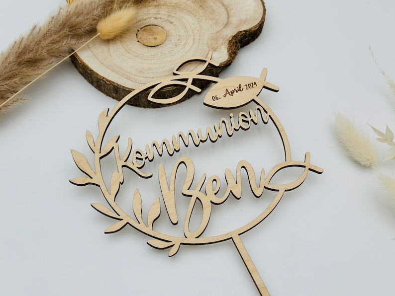 Cake topper communion, confirmation, confirmation cake topper with name image 3