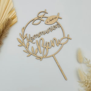 Cake topper communion, confirmation, confirmation cake topper with name image 1
