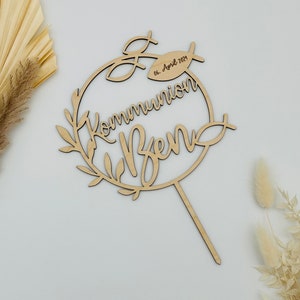 Cake topper communion, confirmation, confirmation cake topper with name image 1