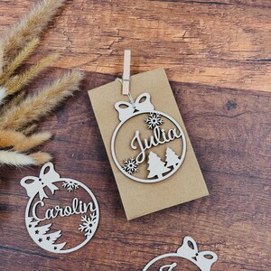 Wooden Christmas tree ornament with name image 4
