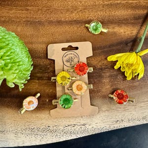 Dried Flower Resin Hair Clip — Circular Shape