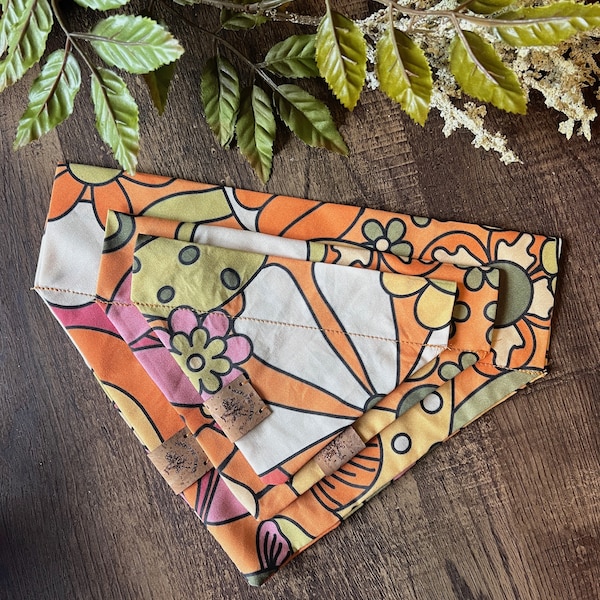 Groovy Retro Dog Bandana - Slip Over Collar