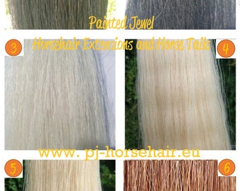 Pferdehaar Pferdeschweif  Pferdeschweifhaar Schweifhaare schwarz grau weiß braun Horsehair horsetailhair fake tail black white chestnut