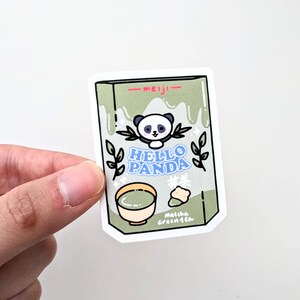 Matcha Hello Panda Biscuit Snack Sticker| Japanese Snacks | Hand Drawn Planner Stickers, Bullet Journal Stickers