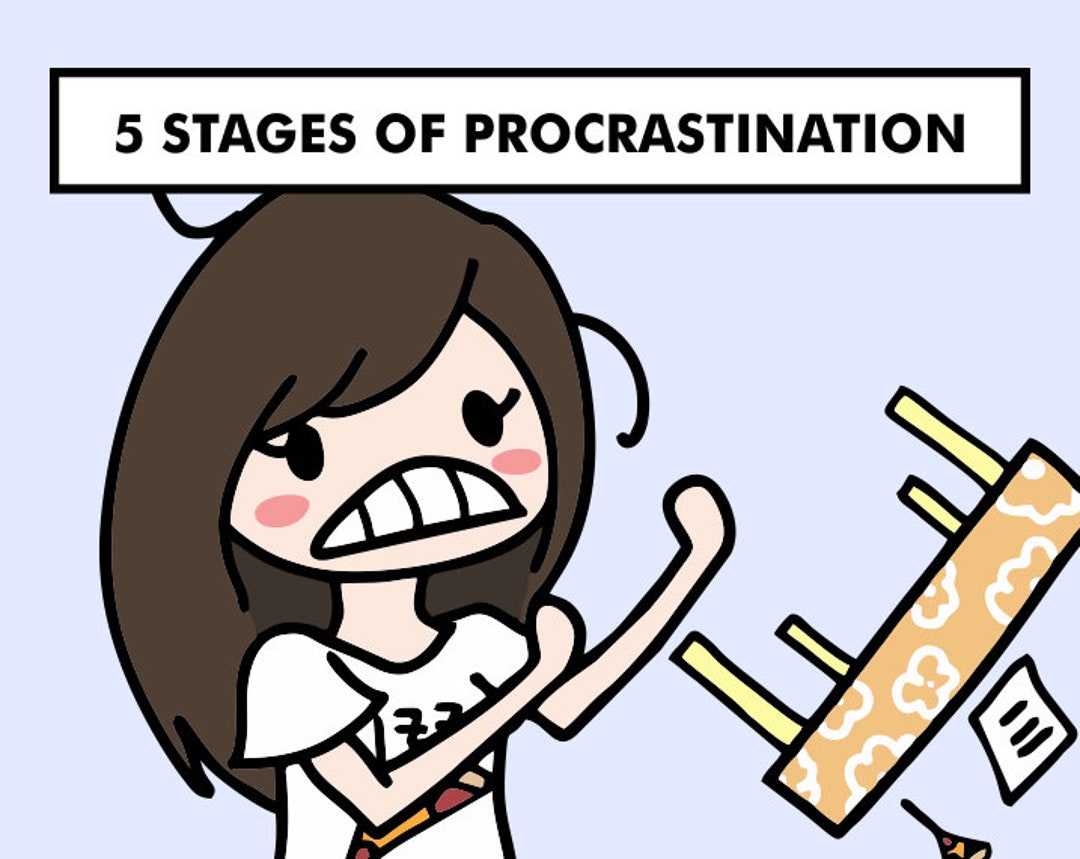 Procrastinate Sticker Sarah Procrastinate Panic Repeat, Studying Student Sticker | Hand Drawn ...