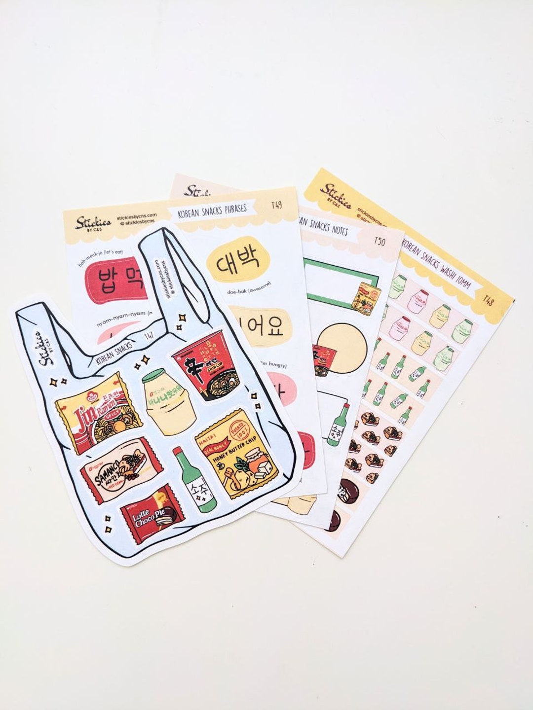 Korean Snacks Stickers Korean Stickers Food Sticker Cute Korean