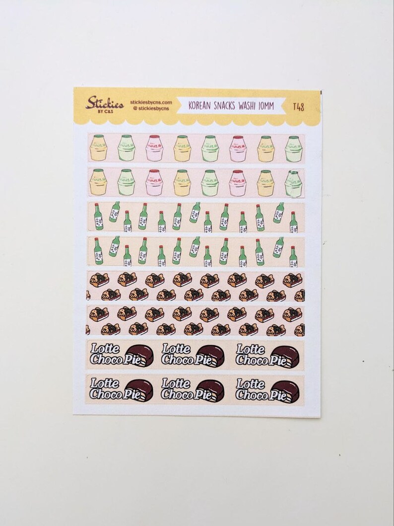 Korean Snacks Stickers Korean Stickers Food Sticker Cute Korean
