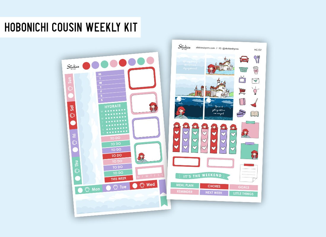 Hobonichi Disney Arial Little Mermaid Weekly Kit | Hobonichi Cousin Kit ...