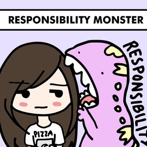 Sarah Responsibility Monster Sticker, College Student Sticker, Teacher Gift | Hand Drawn Planner Stickers and Bullet Journal Stickers